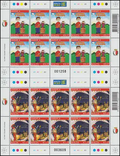 1642-1643 EUROPE Livres pour enfants 2010, série de petits feuilles **