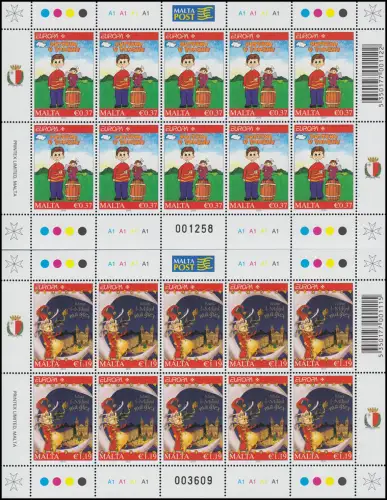 1642-1643 EUROPE Livres pour enfants 2010, série de petits feuilles **