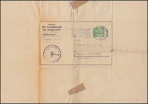 47I Berliner Bauten als EF auf Orts-Brief Amtsgericht BERLIN-SCHÖNEBERG 15,4,50