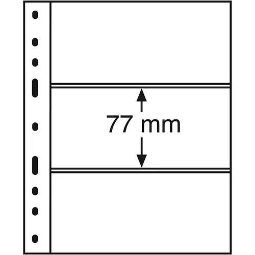 Leuchtturm Kunststoffhüllen OPTIMA 3S, 10 Stück 3er-Teilung, schwarz