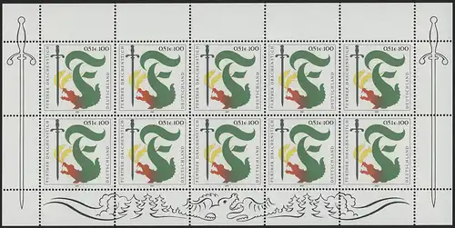 2207 Tradition et coutume Dragon-Tête de Furth - Bogen de 10