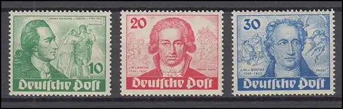 61-63 Goethe, kompletter Satz postfrisch ** einwandfrei, Fotoattest Schlegel BPP