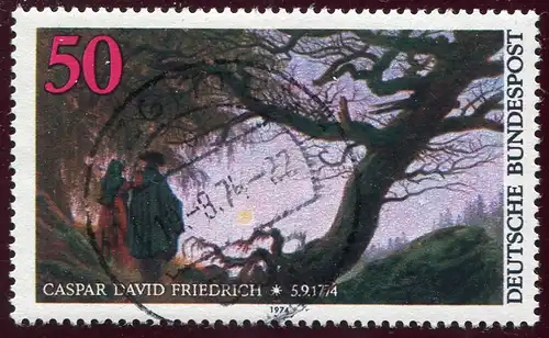 815 C.D. Friedrich avec PLF: tache orange dans la fourche à branches, case 10, cacheté