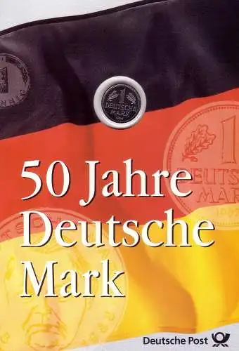 Numis-Gedenkblatt 50 Jahre Deutsche Mark 1998 mit 1-DM-Kursmünze