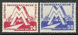 282-283 Leipziger Messe de 1951, set post-freeich **