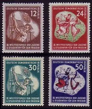 289-292 Festival mondial 1951, phrase postale