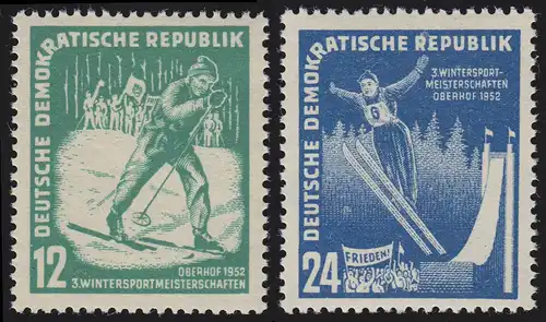298-299 Sports d'hiver 1952, série postalement frais **
