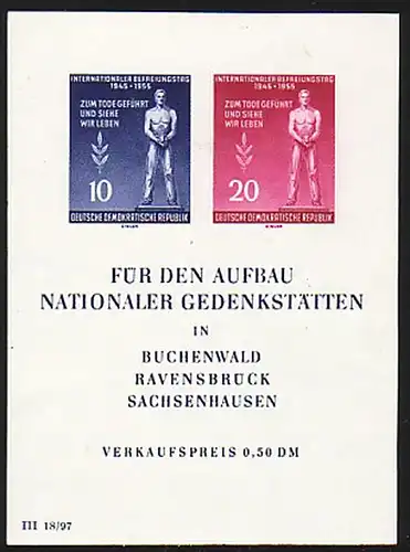Block 11 Gedenkstätten 1955, postfrisch / ** / MNH