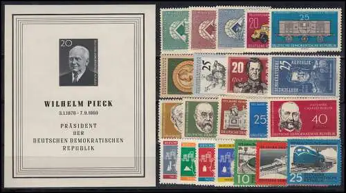 746-806 DDR-Jahrgang 1960 komplett mit Block 16, postfrisch ** / MNH