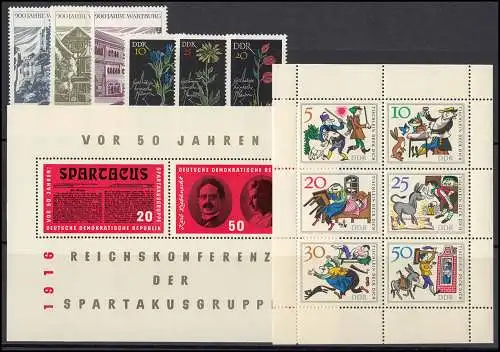 1154-1244 DDR 1966 complet, frais de port ** / MNH