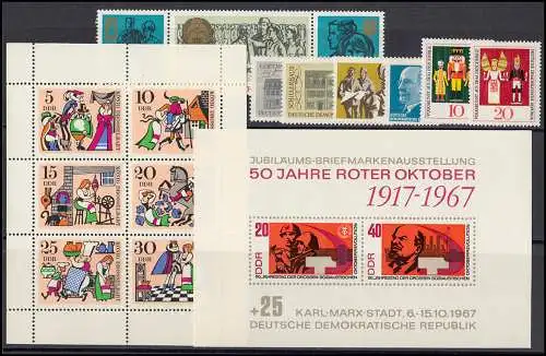 1245-1334 DDR 1967 complet, frais de port ** / MNH