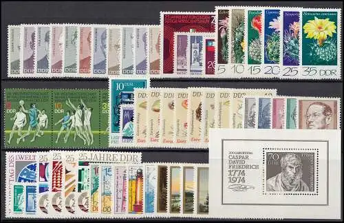 1907-2011 DDR-Kansaven 1974 complet, frais de port ** / MNH