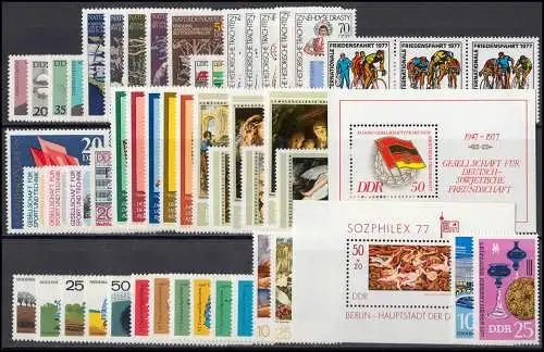 2199-2286 DDR 1977 complet, frais de port ** / MNH