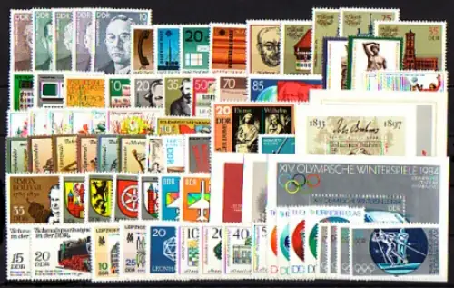 2764-2847 DDR 1983 complet, frais de port ** / MNH