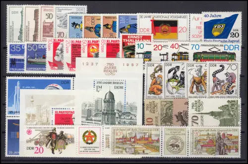 2993-3062 DDR-Jahrgang 1986 komplett, postfrisch ** / MNH