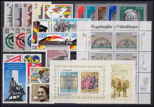 2993-3062 DDR 1986 complet, frais de port ** / MNH