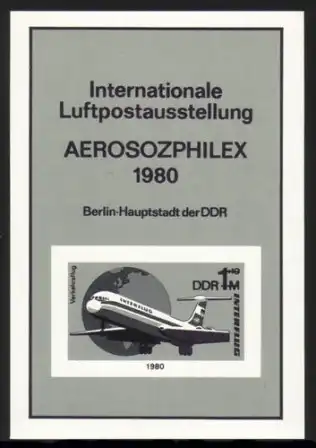 Schwarzdruck der DDR Aerosozphilex 1980 Block 59 S