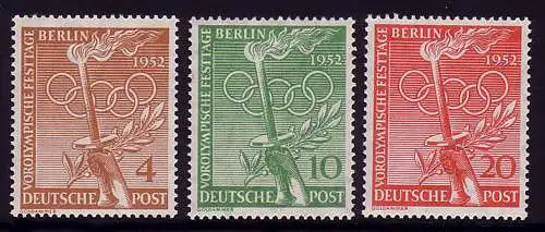88-90 Festivals vorolympiques 1952 - ensemble frais de port **
