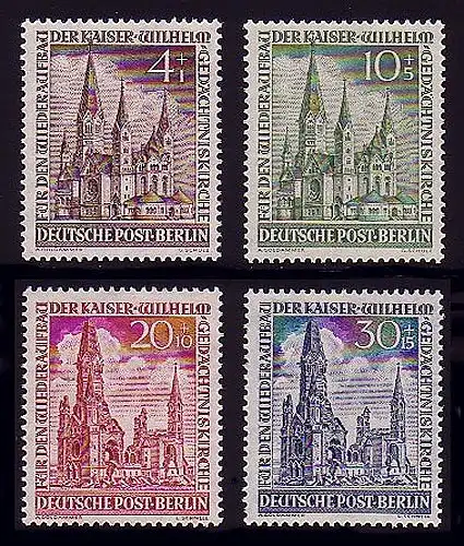106-109 Kaiser-Wilhelm-Gedächtniskirche 1953, Satz ** postfrisch