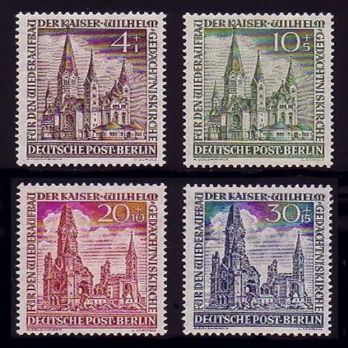 106-109 Kaiser-Wilhelm-Gedächtniskirche 1953, Satz postfrisch **