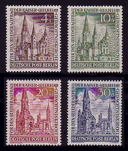 106-109 Kaiser-Wilhelm-Gedächtniskirche 1953, Satz postfrisch **