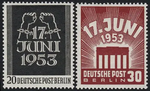 110-111 - Volksaufstand 17. Juni 1953 - kompletter Satz postfrisch **