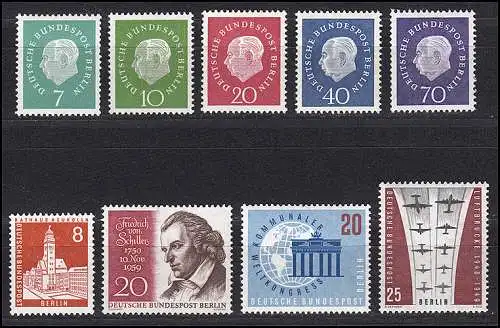 182 190 Berlin-Journée 1959 complète, frais de port **