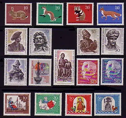 299-315 Berlin-Jahre 1967 complet, frais de port **