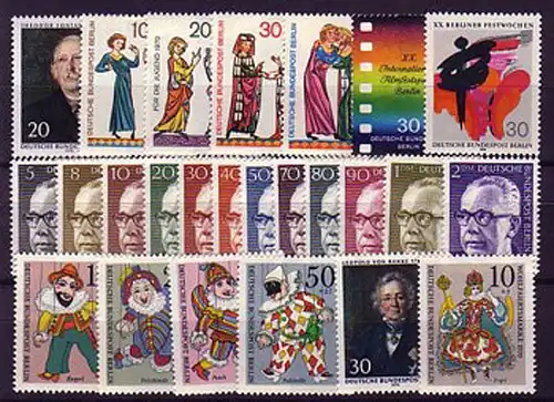353-378 Berlin-Ange 1970 complet, frais de port **
