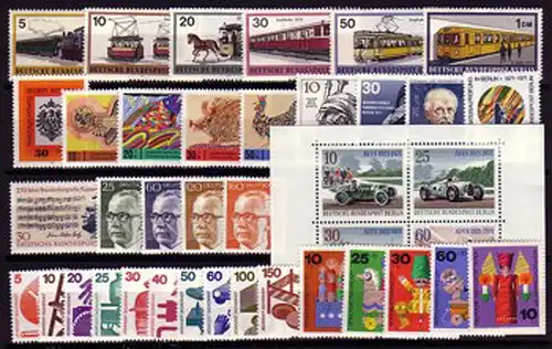 379-417 Berlin-Jahrein 1971 complet, frais de port **