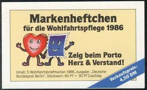 BAGFW/Wofa 1986 Gläser - Becher 60 Pf, 5x766, postfrisch