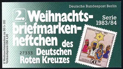 DRK/Weihnachten 1983/84 2. MH Afrikanische Krippe 50 Pf, 6x707, ESSt Berlin