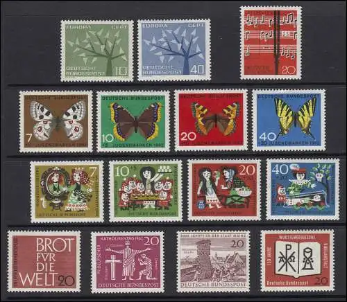 375-389 Bund-Jahrgang 1962 komplett postfrisch **