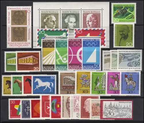 576-611 Bund-Jahrgang 1969 komplett postfrisch **