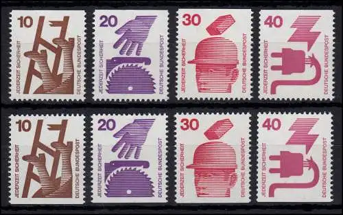 695-698 C/D Prévention des accidents, en haut et en bas, non-denté, ensemble frais