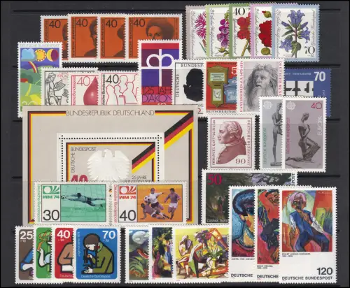 791-825 année fédérale 1974 complète, frais de port **