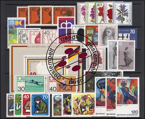 791-825 année fédérale 1974 complète, cacheté O