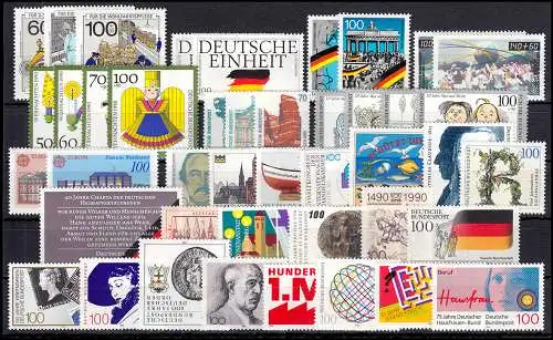 1444-1487 Bund-Jahrgang 1990 komplett postfrisch **