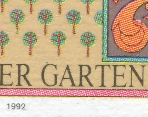 1622 Botanischer Garten - grüner Punkt über dem G von GARTEN, Feld 19 **