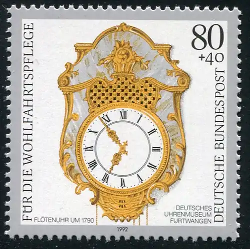 1633 Flötenuhr mit PLF: Bruch im Ziffernblatt rechts oben, Feld 2, **