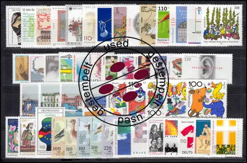 1965-2026 Bund-Jahrgang 1998 komplett, gestempelt O