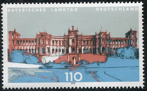 1975I Bayerischer Landtag München, PLF I - statue marron supplémentaire, champ 9, **