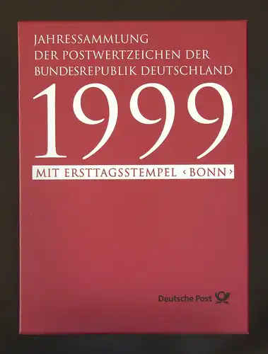 Jahressammlung Bundesrepublik von 1999, mit Ersttagssonderstempel