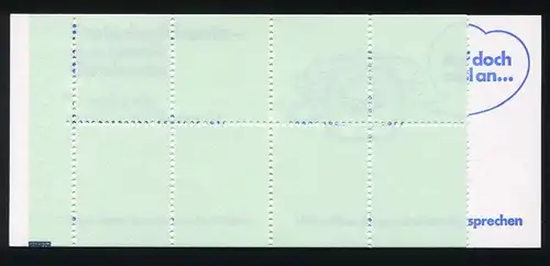 Versuchs-MH Nr. 21b/22o BuS, 8 grüne Leerfelder, postfrisch **