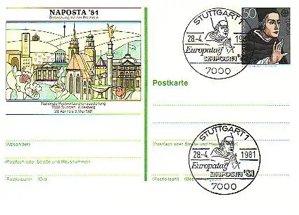 PSo 6 NAPOSTA 1981, ESSt Stuttgart rund