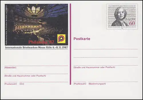 PSo 15 PHILATELIA Cologne 1987, **