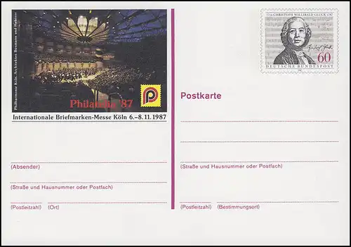 PSo 15 PHILATELIA Köln 1987, **