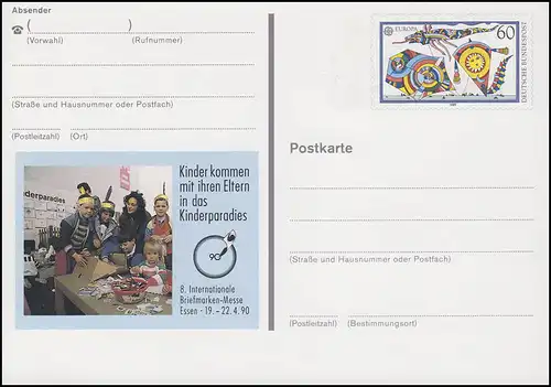 PSo 20 Briefmarken-Messe ESSEN - Kinderparadies 1990, **