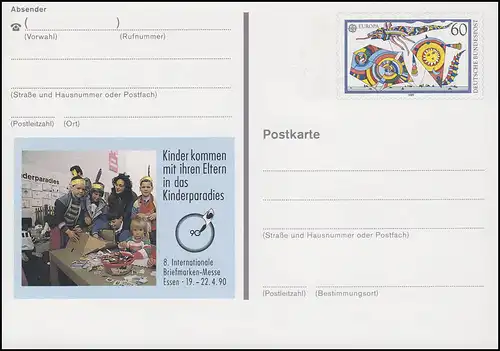 PSo 20 Foire des Timbres ESSEN - Paradis des enfants 1990, **