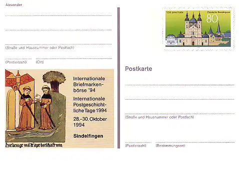 PSo 36 Briefmarkenbörse Sindelfingen 1994, ** wie verausgabt
